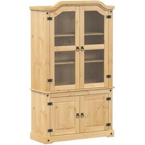 vidaXL Glass Display Cabinet - Solid Pine - 103.5x42x180 cm vidaXL Glass Display Cabinet - Solid Pine - 103.5x42x180 cm