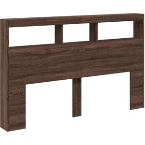 vidaXL Headboard Cabinet with LED Brown Oak 160x17x102 cm - Headboard Cabinet with LED vidaXL Headboard Cabinet with LED Brown Oak 160x17x102 cm - Headboard Cabinet with LED