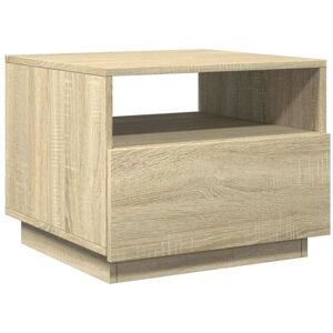 vidaXL Sonoma Oak Coffee Table with LED Lights - 50x49x40 cm vidaXL Sonoma Oak Coffee Table with LED Lights - 50x49x40 cm