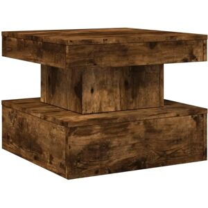 vidaXL Smoked Oak 50x50x40 cm Coffee Table with LED Lights - Coffee Table vidaXL Smoked Oak 50x50x40 cm Coffee Table with LED Lights - Coffee Table