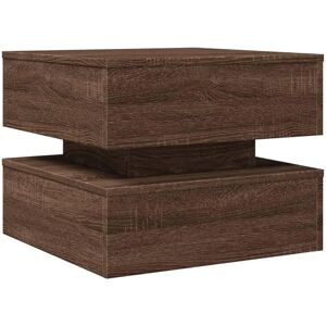 vidaXL Brown Oak Coffee Table with LED Lights - Coffee Table vidaXL Brown Oak Coffee Table with LED Lights - Coffee Table