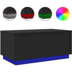 vidaXL Mesa de café negra con luces LED - Mesa auxiliar vidaXL Mesa de café negra con luces LED - Mesa auxiliar