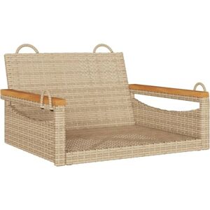 vidaXL Hanging Bench - 109X62X40 Cm - Beige - Outdoor Furniture vidaXL Hanging Bench - 109X62X40 Cm - Beige - Outdoor Furniture
