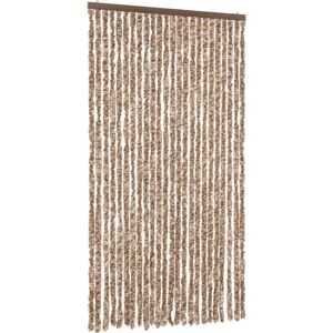 vidaXL Fly Curtain Beige Dark Brown 100x200 cm Chenille - Fly Curtain vidaXL Fly Curtain Beige Dark Brown 100x200 cm Chenille - Fly Curtain