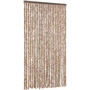 vidaXL Fly Curtain - 100x220 cm, Beige & Dark Brown, Chenille - Fly Screen vidaXL Fly Curtain - 100x220 cm, Beige & Dark Brown, Chenille - Fly Screen