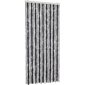 vidaXL Fly Curtain Grey and Black 56x200 cm Chenille - Fly Screen Door Insect Curtain vidaXL Fly Curtain Grey and Black 56x200 cm Chenille - Fly Screen Door Insect Curtain