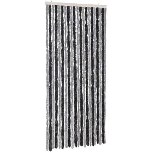 vidaXL Fly Curtain Door Screen Grey Black 90x200 cm Chenille vidaXL Fly Curtain Door Screen Grey Black 90x200 cm Chenille