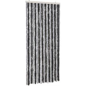 vidaXL Grey and Black Fly Curtain 90x220 cm Chenille - Fly Screen Door vidaXL Grey and Black Fly Curtain 90x220 cm Chenille - Fly Screen Door