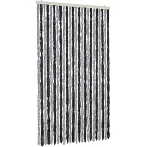 vidaXL Grey and Black Fly Curtain - Door Screen - 100x200 cm - Chenille vidaXL Grey and Black Fly Curtain - Door Screen - 100x200 cm - Chenille
