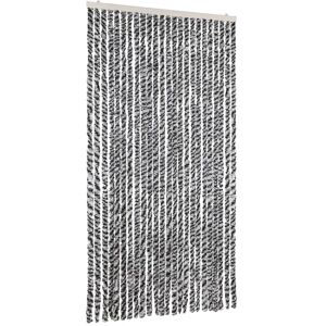 vidaXL Grey, Black & White Chenille Fly Curtain - Fly Screen 100x230 cm vidaXL Grey, Black & White Chenille Fly Curtain - Fly Screen 100x230 cm