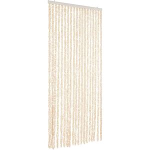 vidaXL Fly Curtain Beige White 56x200 cm Chenille - Fly Curtain vidaXL Fly Curtain Beige White 56x200 cm Chenille - Fly Curtain