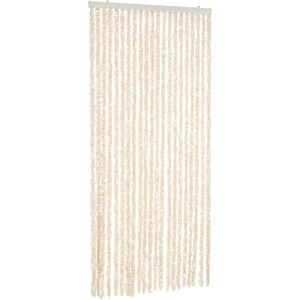 vidaXL Fly Screen Curtain Beige White 90x220 cm Chenille - Fly Screen Curtain vidaXL Fly Screen Curtain Beige White 90x220 cm Chenille - Fly Screen Curtain