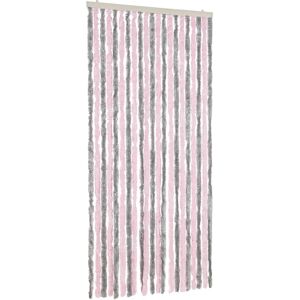 vidaXL Fly Curtain Silver Grey Pink - Fly Screen Curtain 90x220cm Chenille vidaXL Fly Curtain Silver Grey Pink - Fly Screen Curtain 90x220cm Chenille
