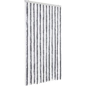 vidaXL Grey and White Chenille Fly Curtain 100x200 cm - Fly Screen Door vidaXL Grey and White Chenille Fly Curtain 100x200 cm - Fly Screen Door