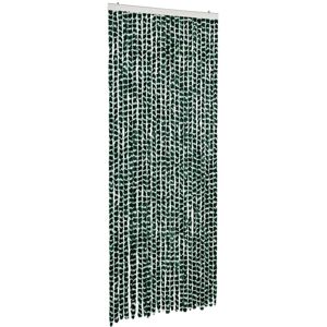 vidaXL Green and White Fly Curtain 100x200 cm Chenille - Fly Screen Door vidaXL Green and White Fly Curtain 100x200 cm Chenille - Fly Screen Door