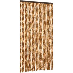 vidaXL Fly Curtain Ochre White 100x230cm Chenille - Fly Screen Door vidaXL Fly Curtain Ochre White 100x230cm Chenille - Fly Screen Door