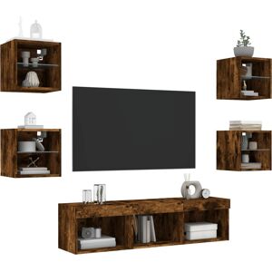 vidaXL 3216587 TV Wall Unit with LED - Wall-Mounted TV Cabinet vidaXL 3216587 TV Wall Unit with LED - Wall-Mounted TV Cabinet