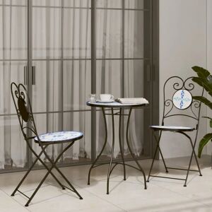 vidaXL Mosaic bistro table - Blue/White - Garden Tables vidaXL Mosaic bistro table - Blue/White - Garden Tables
