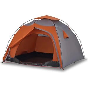 vidaXL Dome Camping Tent - Waterproof Quick Setup 4 Person Grey Orange vidaXL Dome Camping Tent - Waterproof Quick Setup 4 Person Grey Orange
