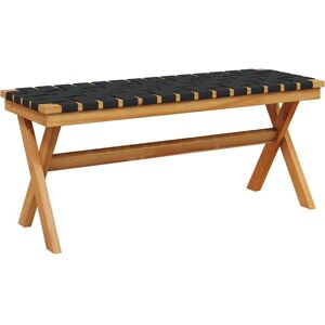 vidaXL Garden Bench Outdoor Bench Seat Black Solid Wood Acacia and Fabric - Garden Bench vidaXL Garden Bench Outdoor Bench Seat Black Solid Wood Acacia and Fabric - Garden Bench