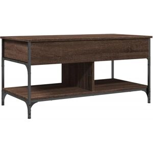vidaXL Brown Oak Coffee Table - Engineered Wood and Metal vidaXL Brown Oak Coffee Table - Engineered Wood and Metal