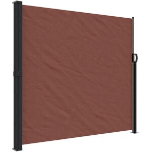 vidaXL Retractable Side Awning Outdoor Privacy Screen Shade Brown 180x600 cm - Side Awning vidaXL Retractable Side Awning Outdoor Privacy Screen Shade Brown 180x600 cm - Side Awning