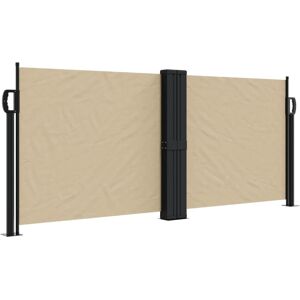 vidaXL Beige 100x600cm Retractable Side Awning Outdoor Privacy Screen vidaXL Beige 100x600cm Retractable Side Awning Outdoor Privacy Screen