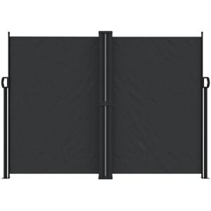 vidaXL Black 180x600cm Retractable Side Awning - Side Awning vidaXL Black 180x600cm Retractable Side Awning - Side Awning