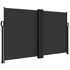 vidaXL Retractable Side Awning Black 140x1000 cm - Outdoor Privacy Screen vidaXL Retractable Side Awning Black 140x1000 cm - Outdoor Privacy Screen