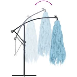 vidaXL Garden Parasol Steel Pole Blue 290x290x238 cm - Garden Parasol vidaXL Garden Parasol Steel Pole Blue 290x290x238 cm - Garden Parasol