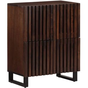 vidaXL Solid Mango Wood Sideboard - Brown - 60x34x75cm - Storage Cabinet vidaXL Solid Mango Wood Sideboard - Brown - 60x34x75cm - Storage Cabinet