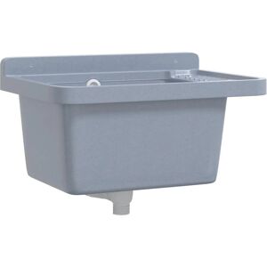 vidaXL Sink Wall Mount Grey Resin - Sink Washbasin vidaXL Sink Wall Mount Grey Resin - Sink Washbasin