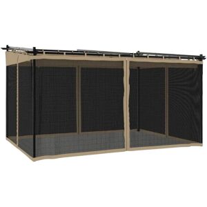 VidaXL Gazebo with Mesh Walls Black 4x3 m Steel - Gazebo VidaXL Gazebo with Mesh Walls Black 4x3 m Steel - Gazebo