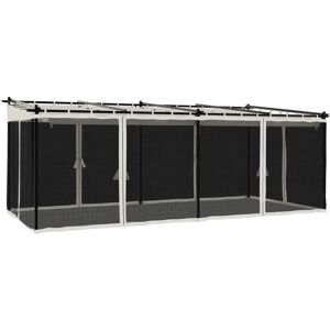 vidaXL Gazebo with Mesh Walls 6x3 m Steel - Outdoor Patio Shelter vidaXL Gazebo with Mesh Walls 6x3 m Steel - Outdoor Patio Shelter