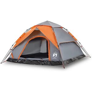 vidaXL Camping Tent Dome 4-Person Grey and Orange - Camping Tent vidaXL Camping Tent Dome 4-Person Grey and Orange - Camping Tent
