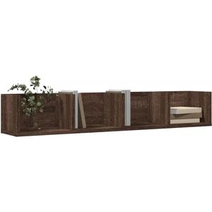 vidaXL Wall Cabinets - Brown Oak - 99x18x16.5 cm - 2 pcs - Wall Storage Furniture vidaXL Wall Cabinets - Brown Oak - 99x18x16.5 cm - 2 pcs - Wall Storage Furniture