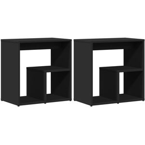 vidaXL Side Tables - 2 pcs Black 50x30x50 cm - Engineered Wood vidaXL Side Tables - 2 pcs Black 50x30x50 cm - Engineered Wood
