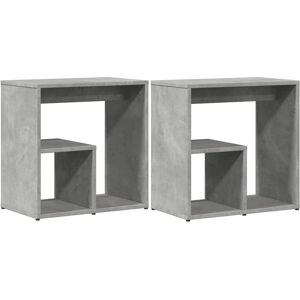 vidaXL Side Tables 2 pcs Concrete Grey 50x30x50 cm Engineered Wood - Side Tables vidaXL Side Tables 2 pcs Concrete Grey 50x30x50 cm Engineered Wood - Side Tables