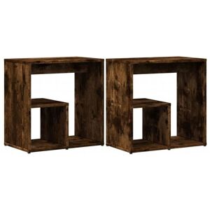 vidaXL Side Tables Smoked Oak 50x30x50 cm Set of 2 vidaXL Side Tables Smoked Oak 50x30x50 cm Set of 2