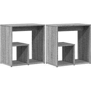 vidaXL Side Tables 2 pcs Grey Sonoma - Side Tables vidaXL Side Tables 2 pcs Grey Sonoma - Side Tables