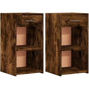 vidaXL Nightstand - Smoked Oak - 2 pcs - Elegant Design vidaXL Nightstand - Smoked Oak - 2 pcs - Elegant Design