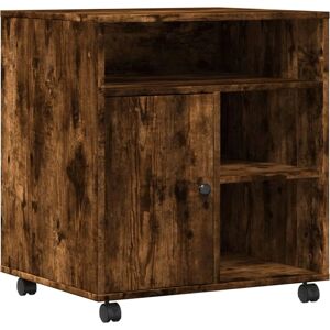 vidaXL Printer Stand with Wheels - Smoked Oak - Printer Type vidaXL Printer Stand with Wheels - Smoked Oak - Printer Type