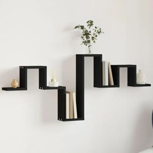 vidaXL Wall Shelf - 104.5x10x43 cm - Black - Wall Shelf vidaXL Wall Shelf - 104.5x10x43 cm - Black - Wall Shelf