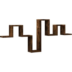 VIDAXL Smoked Oak Wall Shelf - Wall Shelf VIDAXL Smoked Oak Wall Shelf - Wall Shelf