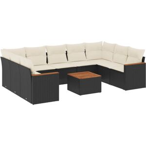 vidaXL Gartensofagarnitur 9-tlg. - Schwarz, Gartenmöbel vidaXL Gartensofagarnitur 9-tlg. - Schwarz, Gartenmöbel