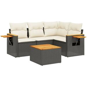 VidaXL udendørs møbelsæt - Sort & Creme - 3 dele VidaXL udendørs møbelsæt - Sort & Creme - 3 dele