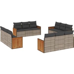 vidaXL 12-teiliges Gartenmöbel-Set mit Kissen - Grau, Modular vidaXL 12-teiliges Gartenmöbel-Set mit Kissen - Grau, Modular
