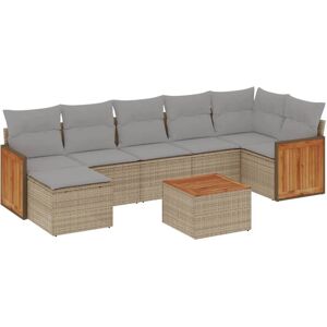vidaXL 8-tlg. Gartenmöbel-Set aus Polyrattan Beige vidaXL 8-tlg. Gartenmöbel-Set aus Polyrattan Beige