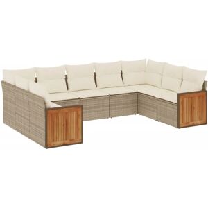 VidaXL Gartenset - 9-tlg. Grau Poly Rattan VidaXL Gartenset - 9-tlg. Grau Poly Rattan