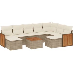 Set de mobilier de exterior VidaXL - Bej, 9 piese, modular Set de mobilier de exterior VidaXL - Bej, 9 piese, modular